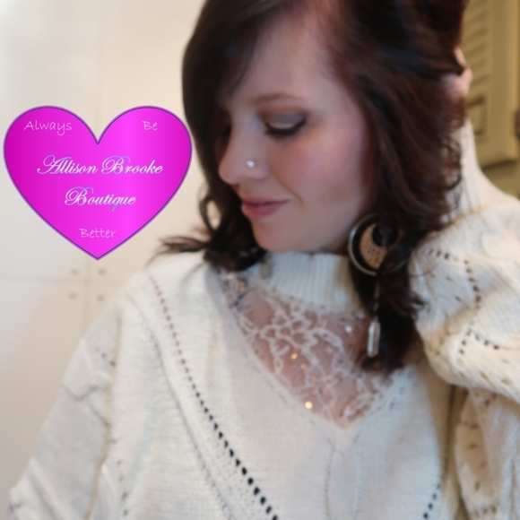 Cream Lace and Sequin Sweater - Picture 2 of 5